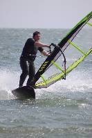 Andy gybes at Cloughey