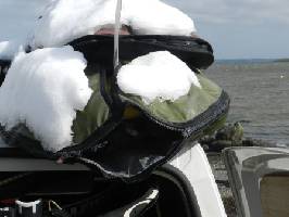 Real men windsurf in the snow